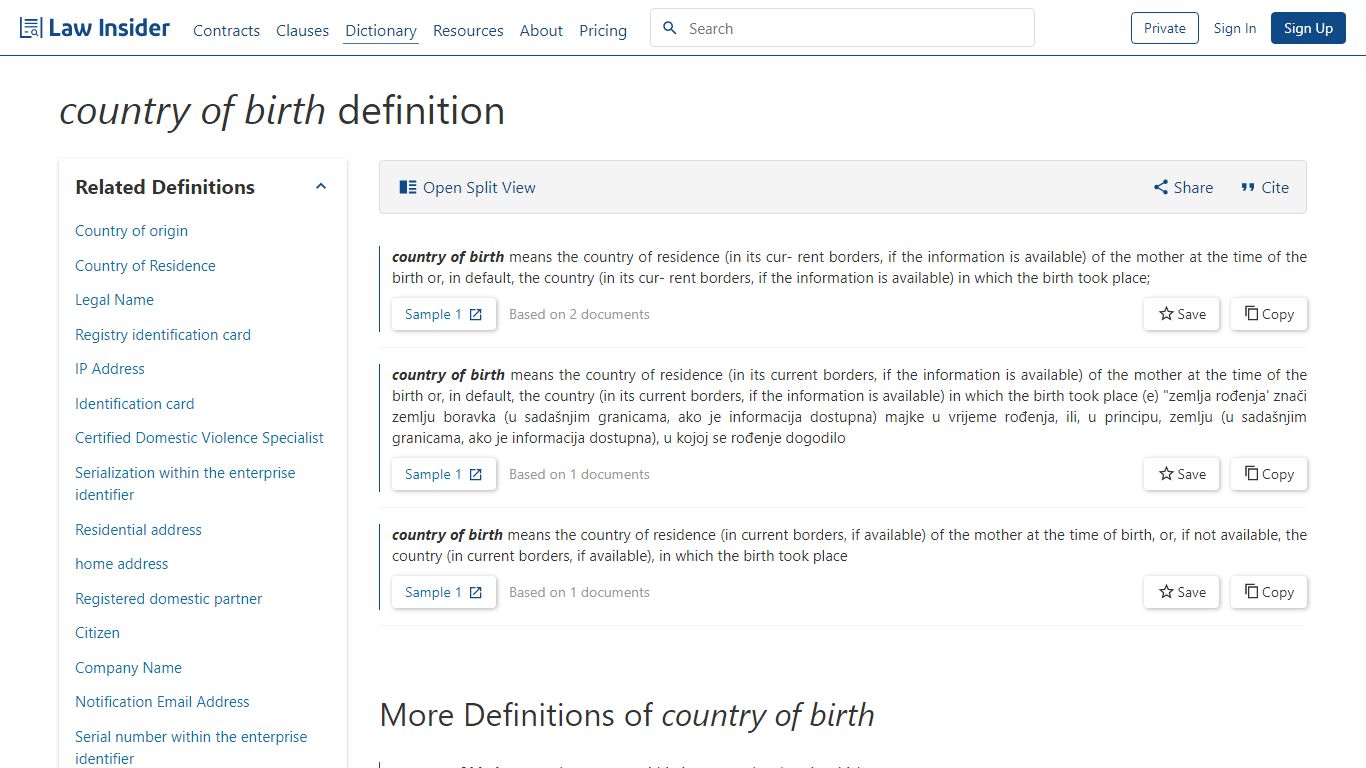 country of birth Definition | Law Insider