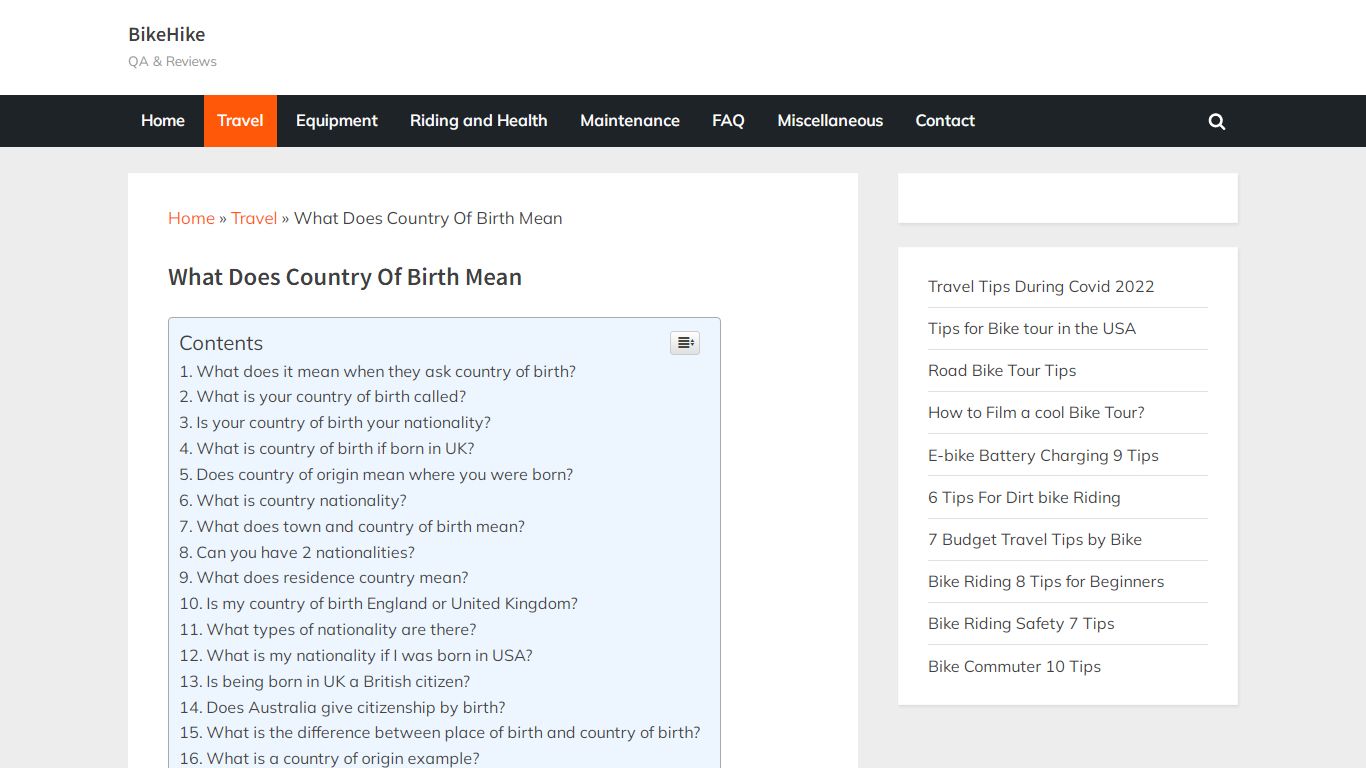 What Does Country Of Birth Mean - BikeHike